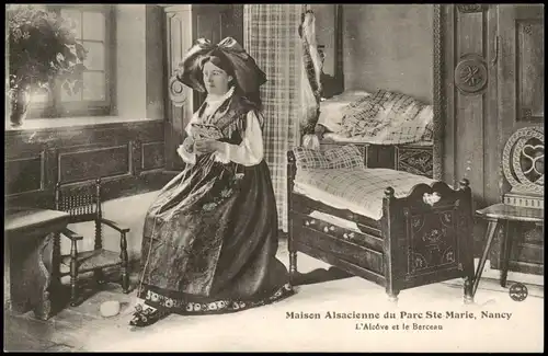 .Frankreich Trachten-Frau Maison Alsacienne Parc Ste Marie Nancy 1910
