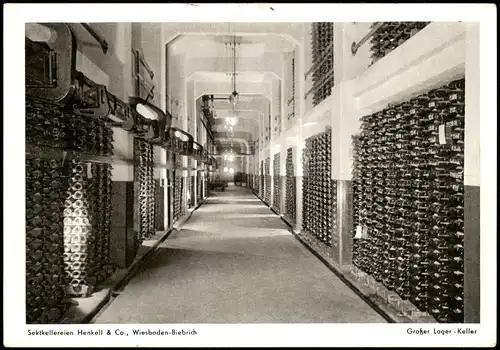 Biebrich-Wiesbaden Sektkellereien Henkell & Co., Großer Lager-Keller, Biebrich 1960
