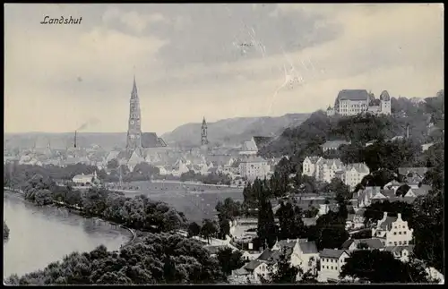 Ansichtskarte Landshut Panorama-Ansicht Stadtansicht 1907