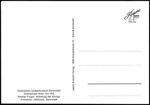 Ansichtskarte  Ortenberger Altar Rechter Flügel Anbetung der Könige 1960