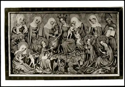 Ansichtskarte  Ortenberger Altar Mitteltafel Die heilige Sippe 1960