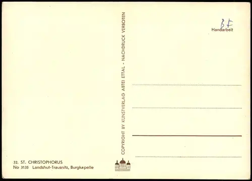 Ansichtskarte Landshut ST. CHRISTOPHORUS Landshut-Trausnitz Burgkapelle 1960