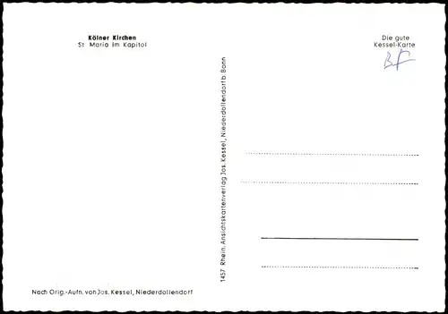 Ansichtskarte Köln St. Maria im Kapitol, Kirche Außenansicht 1960
