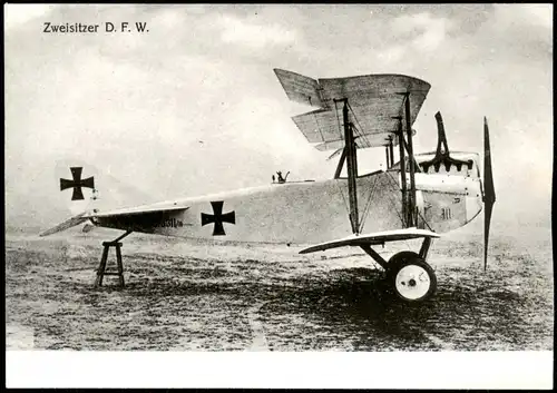 Sammelkarte  Historisches Flugzeug Zweisitzer D. F. W. 2000