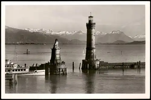 Ansichtskarte Lindau (Bodensee) Bodensee - Hafeneinfahrt 1940