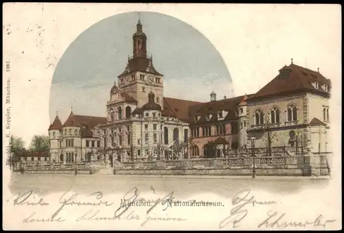 Ansichtskarte München Partie am Nationalmuseum 1901