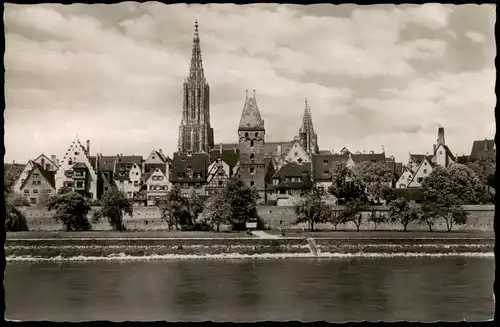 Ansichtskarte Ulm a. d. Donau Stadtteilansicht Partie a.d. Donau 1958