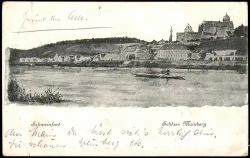 Ansichtskarte Schweinfurt Schloß´Mainberg - Ruderer 1916