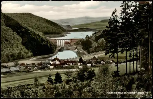 Helminghausen Diemeltalsperre Panorama Blick zur Sperrmauer 1960