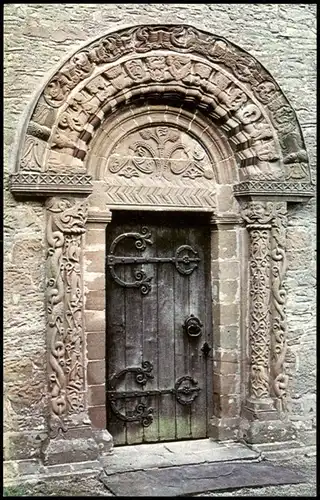 THE 12TH CENTURY NORMAN DOORWAY AT KILPECK CHURCH, HEREFORDSHIRE 1970