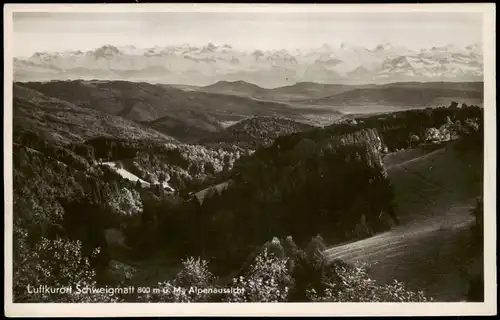 Ansichtskarte Raitbach-Schopfheim Alpenaussicht 1938  gel. MF 6 mal 1Pfg.