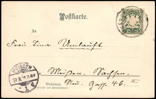 Ludwigsvorstadt-München Bavaria mit Ruhmeshalle Schäfer - Künstlerkarte 1901