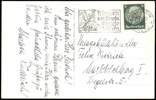 Ansichtskarte Bingen am Rhein Stadtpartie 1937