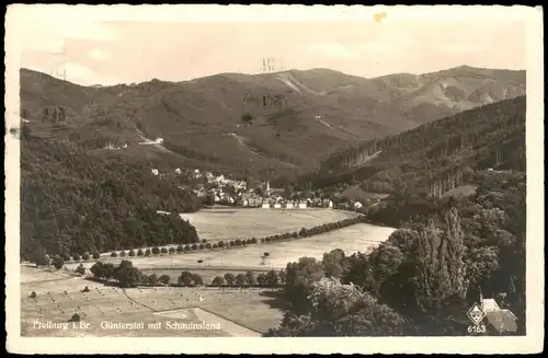 Ansichtskarte Günterstal-Freiburg im Breisgau mit Schauinsland 1940