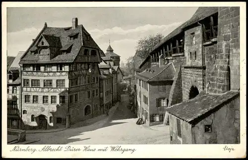 Ansichtskarte Nürnberg Albrecht-Dürer-Haus, Wehrgang 1938