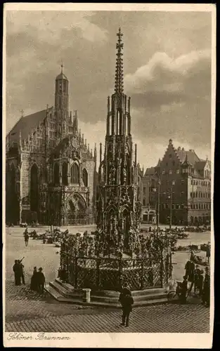 Ansichtskarte Nürnberg Schöner-Brunnen 1934