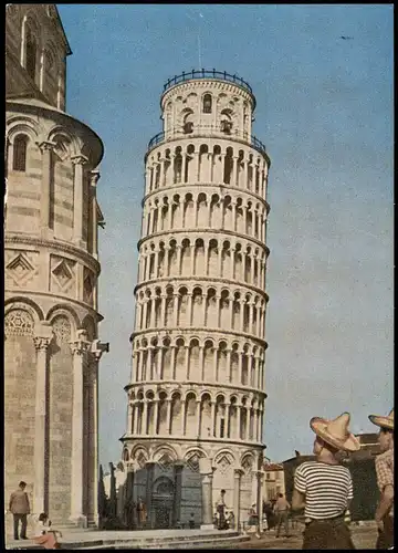 Cartoline Pisa Der Schiefe Turm 1960