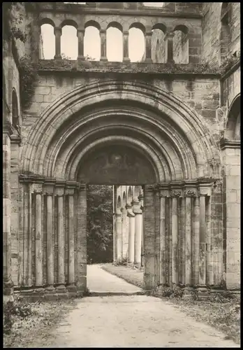 Paulinzella-Stadtilm Romanisches Portal der Klosterkirche Paulinzella 1972