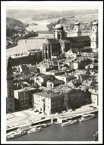 Ansichtskarte Passau Panorama-Ansicht der 3-Flüsse-Stadt 1969