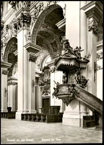 Ansichtskarte Passau Dom St. Stephan Innenansicht Kanzel 1960