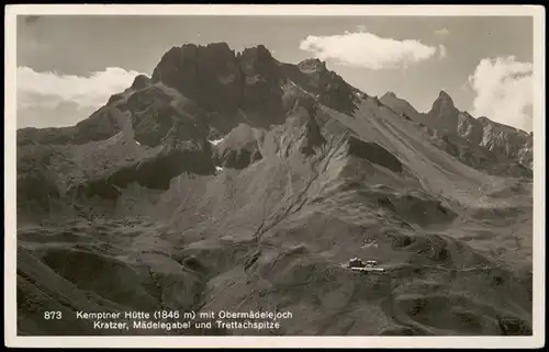 Ansichtskarte Oberstdorf (Allgäu) Blick auf die Kemptner Hütte 1937