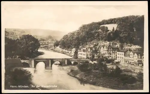 Ansichtskarte Hannoversch Münden Hann. Münden An der Werrabrücke 1931