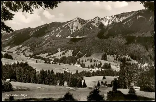 Gunzesried-Blaichach Totale  Säge-Gebiet Allgäuer Berge 1964 Stempel GUNZESRIED