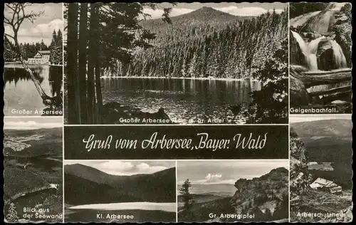 Ansichtskarte Bayerisch Eisenstein Mehrbild-AK Gruss vom Arbersee 1960
