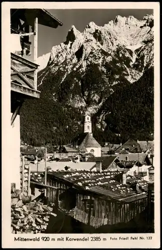 Ansichtskarte Mittenwald Panorama-Ansicht mit Karwendel Blick 1955