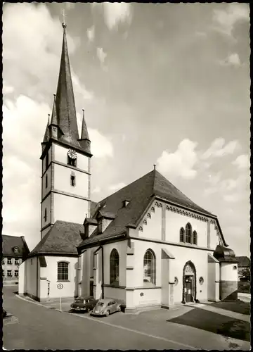 Ansichtskarte Bad Staffelstein Kath. Pfarrkirche, Auto VW Käfer davor 1960