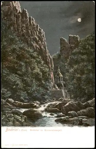 Ansichtskarte Treseburg Bodetor m. Kronentempel Bodetal Harz 1910