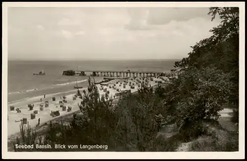 Bansin-Heringsdorf Usedom Ostsee   Langenberg 1941   gel Stempel Seebad BANSIN