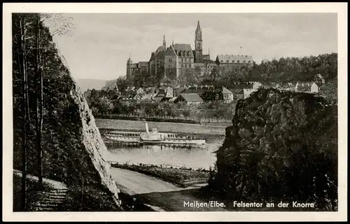 Ansichtskarte Meißen Panorama vom Felsentor an der Knorre 1965