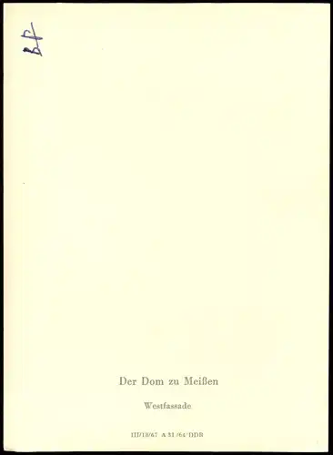 Sammelkarte Meißen Der Dom zu Meißen Westfassade 1967
