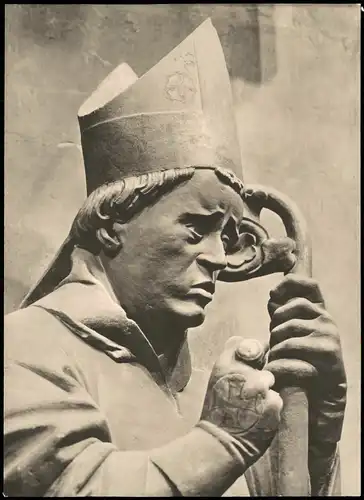 Meißen Kopf des Schutzheiligen Bischof Donatus, Figur im Dom 1967