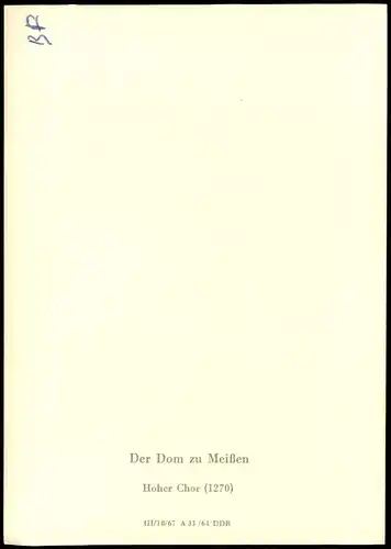 Sammelkarte Meißen Hoher Chor (1270) im Dom zu Meißen 1967