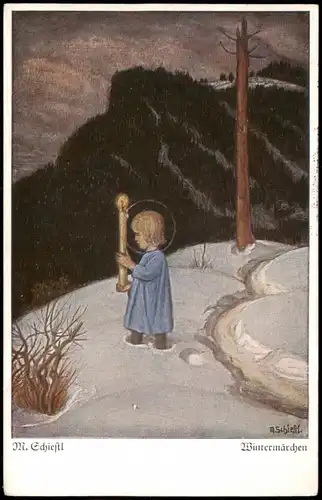 Ansichtskarte  Künstlerkarte Gemälde Kunstwerk "Wintermärchen" 1931
