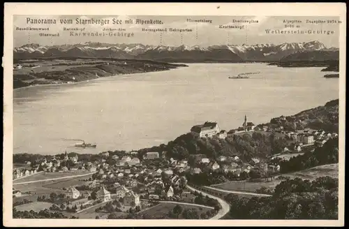 Ansichtskarte Starnberg Starnberger See mit Alpenkette 1942