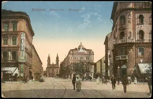 Postcard Budapest Baross utca. - Barossgasse 1910