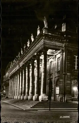 CPA Bordeaux Le grand Théâtre vu de nuit./Theater Nacht 1964