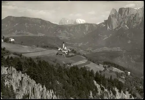 Cartoline Ritten Renon Panorama Monte di Mezzo con Rivelloni 1960