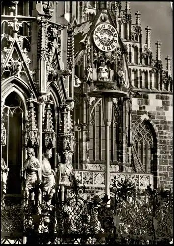 Ansichtskarte Nürnberg Schöner Brunnen mit Frauenkirche 1960