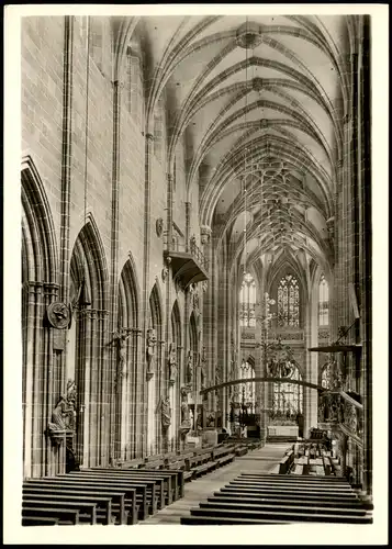 Ansichtskarte Nürnberg Kirche ST. LORENZ Langhaus und Chor nach Osten 1960