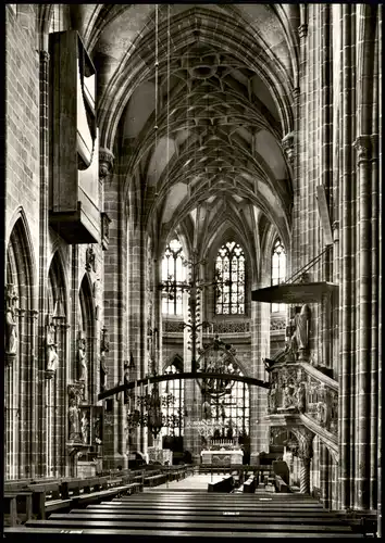 Ansichtskarte Nürnberg Kirchenschiff gegen Osten St. Laurence Church 1960