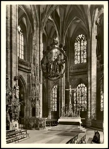 Ansichtskarte Nürnberg Inneres der KIRCHE ST. LORENZ 1960