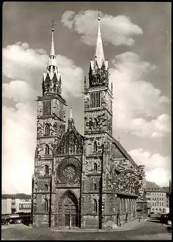 Ansichtskarte Nürnberg St. Lorenzkirche - St. Laurence church 1960