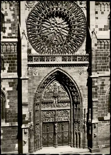 Ansichtskarte Nürnberg Kirchen-Portal St. Lorenzkirche 1960