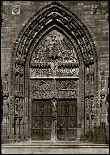 Ansichtskarte Nürnberg Lorenzkirche Hauptportal Main Portal 1977