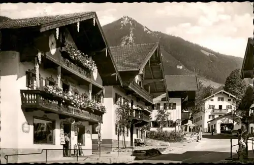Ansichtskarte Marquartstein Ortsansicht Dorfstrasse, kleines Geschäft 1958