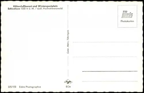 Schluchsee Höhenluftkurort und Wintersportplatz Hochschwarzwald 1960